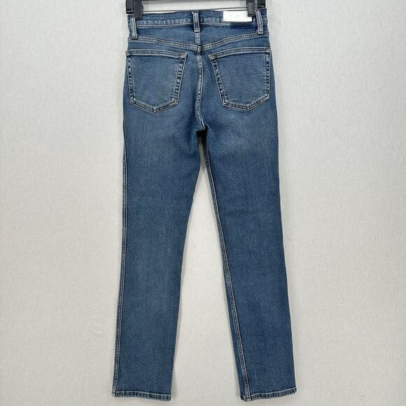 REDONE Jeans Womens 26 80s Slim Straight Blue Denim High Rise Button Fly 90s - Picture 2 of 14